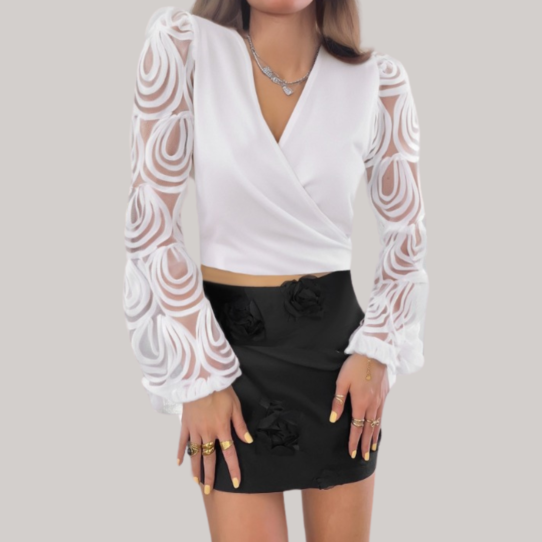 Emma Wrap Top - White