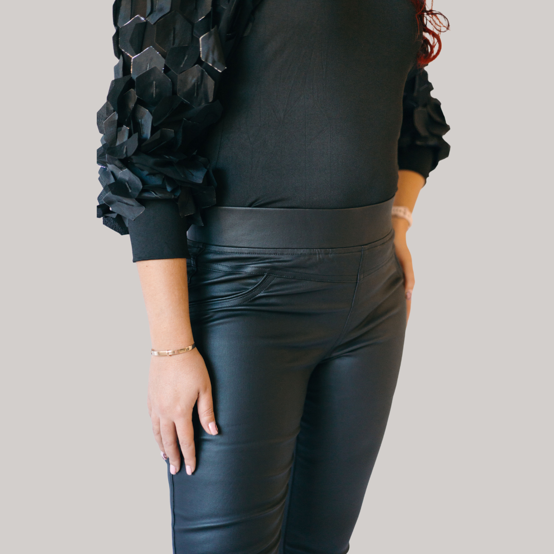 3D Detail Blouse - Black