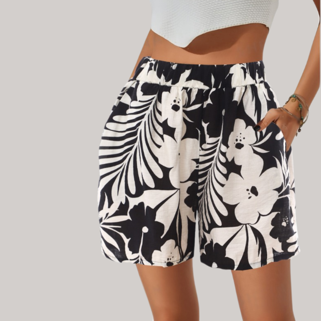 Ashley Shorts - Black Floral Print