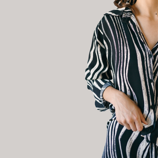 Zebra Shirt Dress - Black