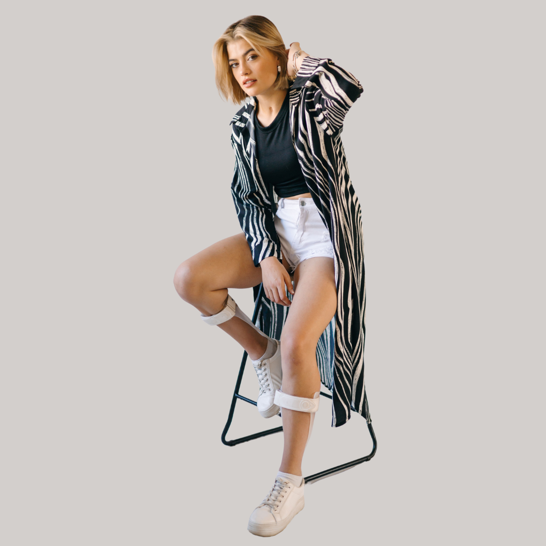Zebra Shirt Dress - Black