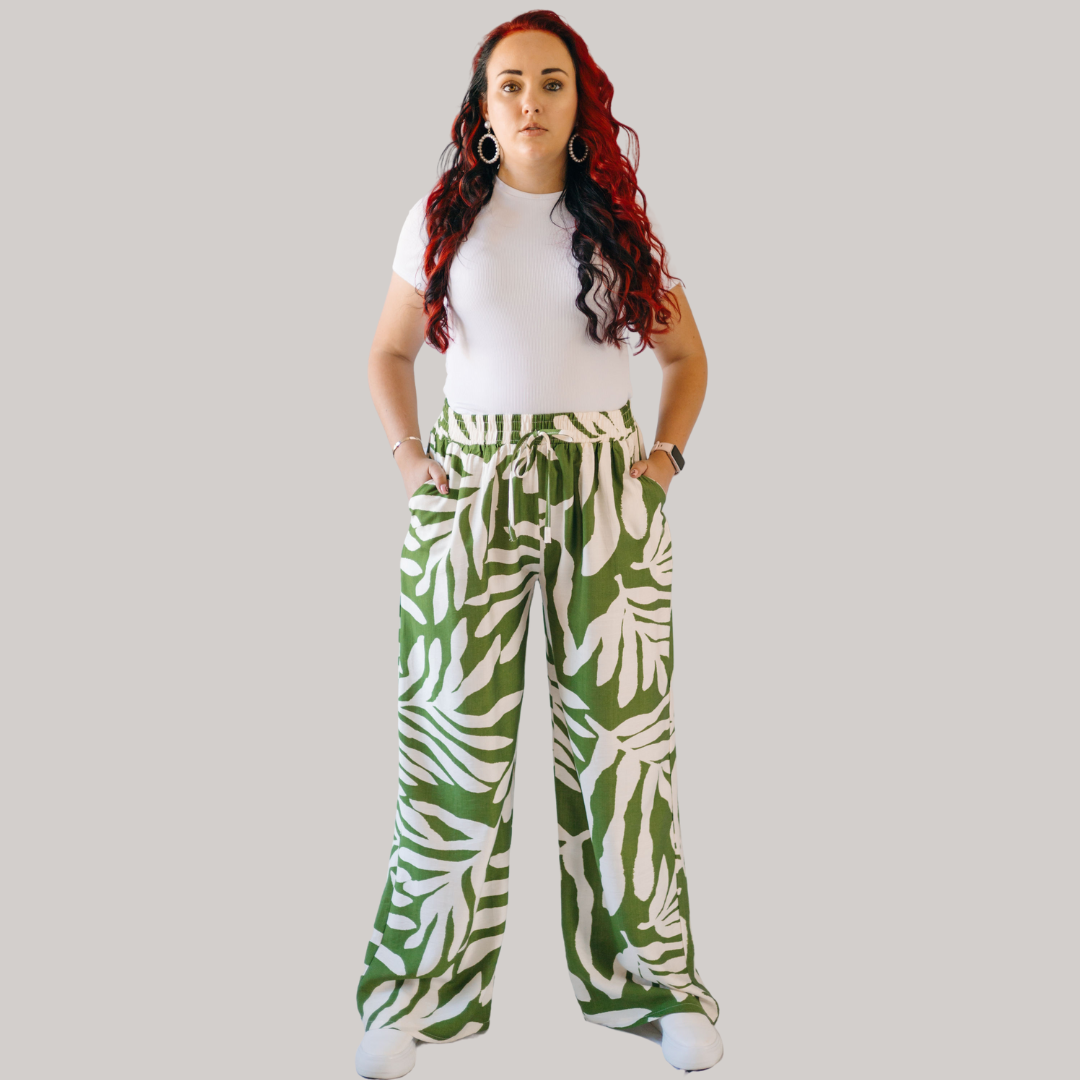 Chici Wide Leg Pants - Green