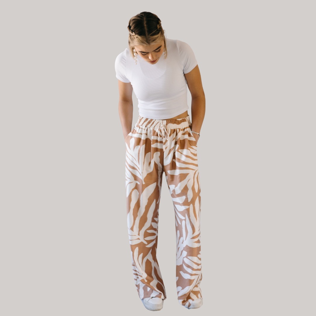 Chici Wide Leg Pants - Taupe