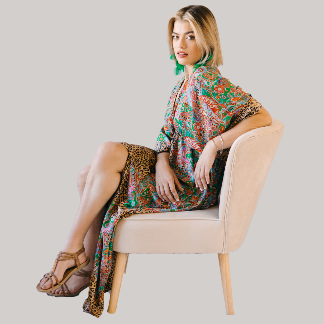 Kaftan Mix Print - Green
