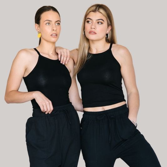 Cami Black Crop Top