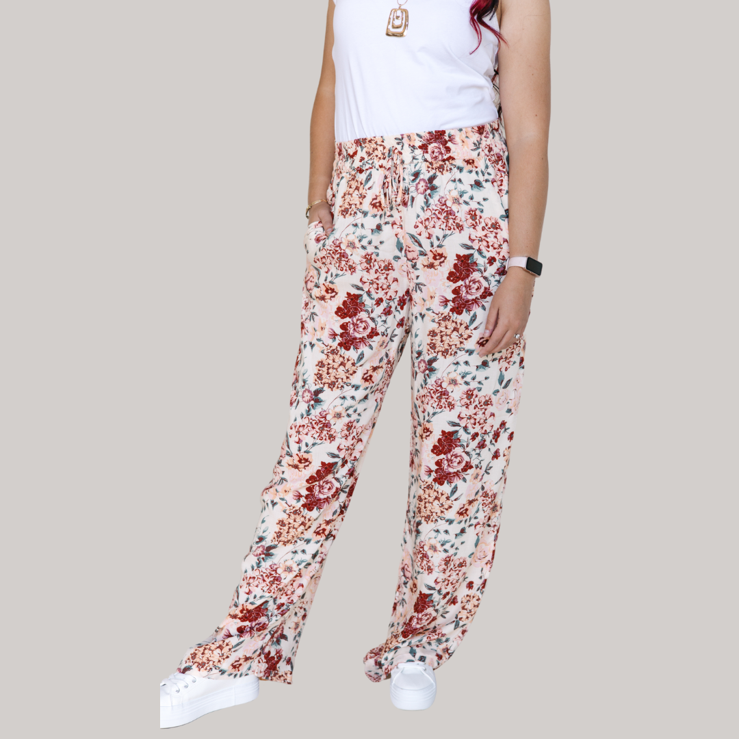 Palazzo Wide Leg - Nude Floral