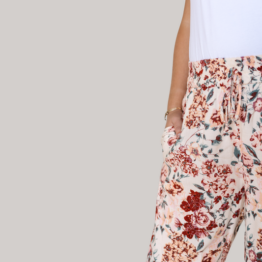 Palazzo Wide Leg - Nude Floral