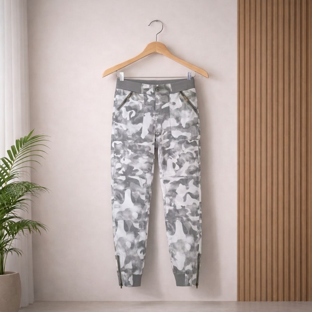 Bon Bon Cargo Pants - White & Grey