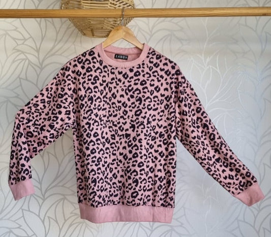 Leopard Print Sweater - PINK