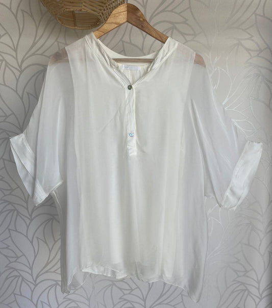 Dana Silky Top - Made In Italy - Off White