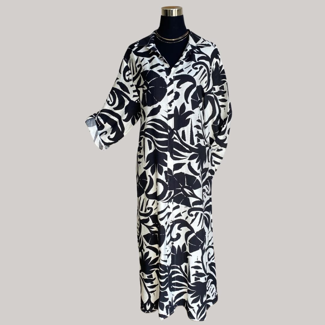 Hillary Dress - Black and White