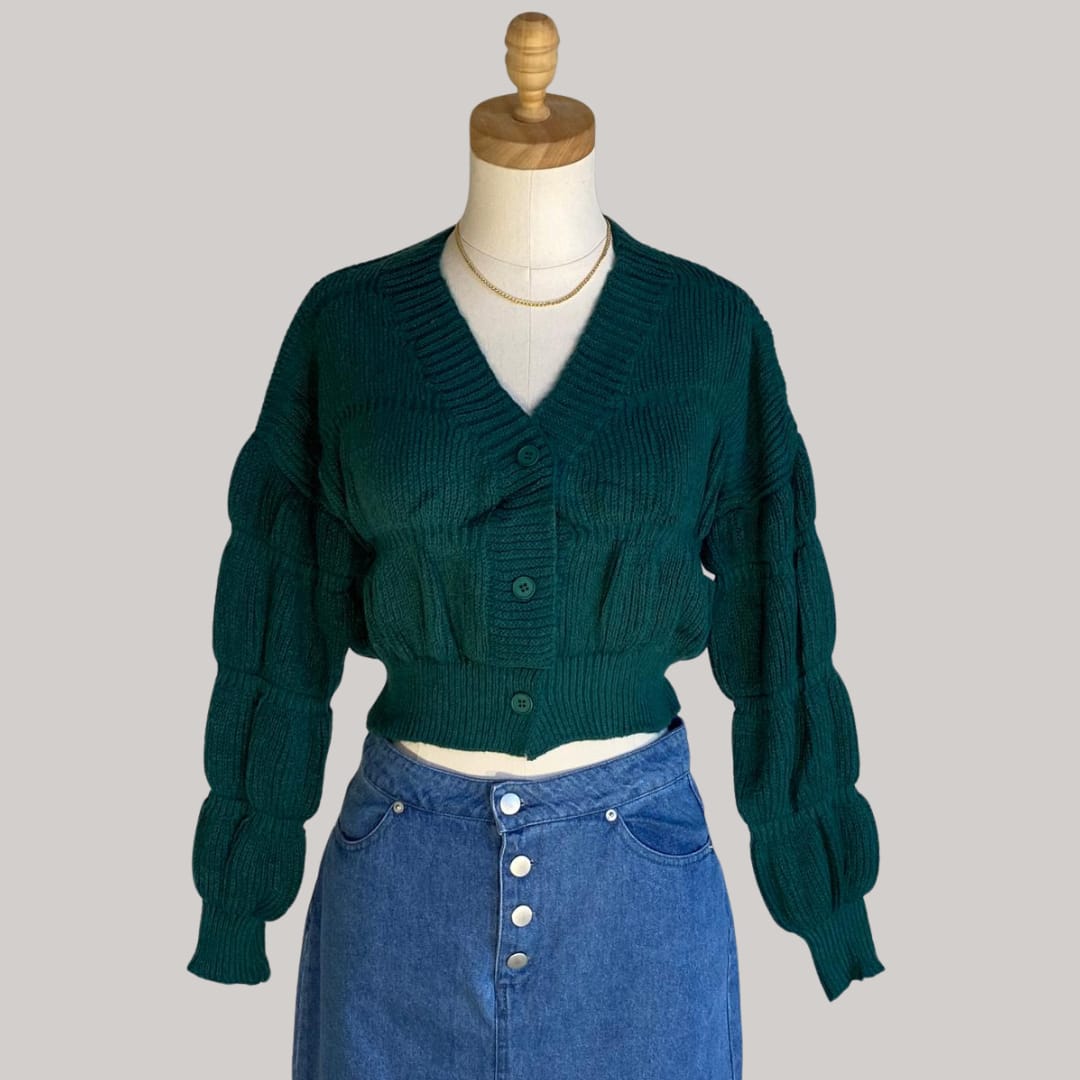 Bianca Knit Cardigan - Forest Green