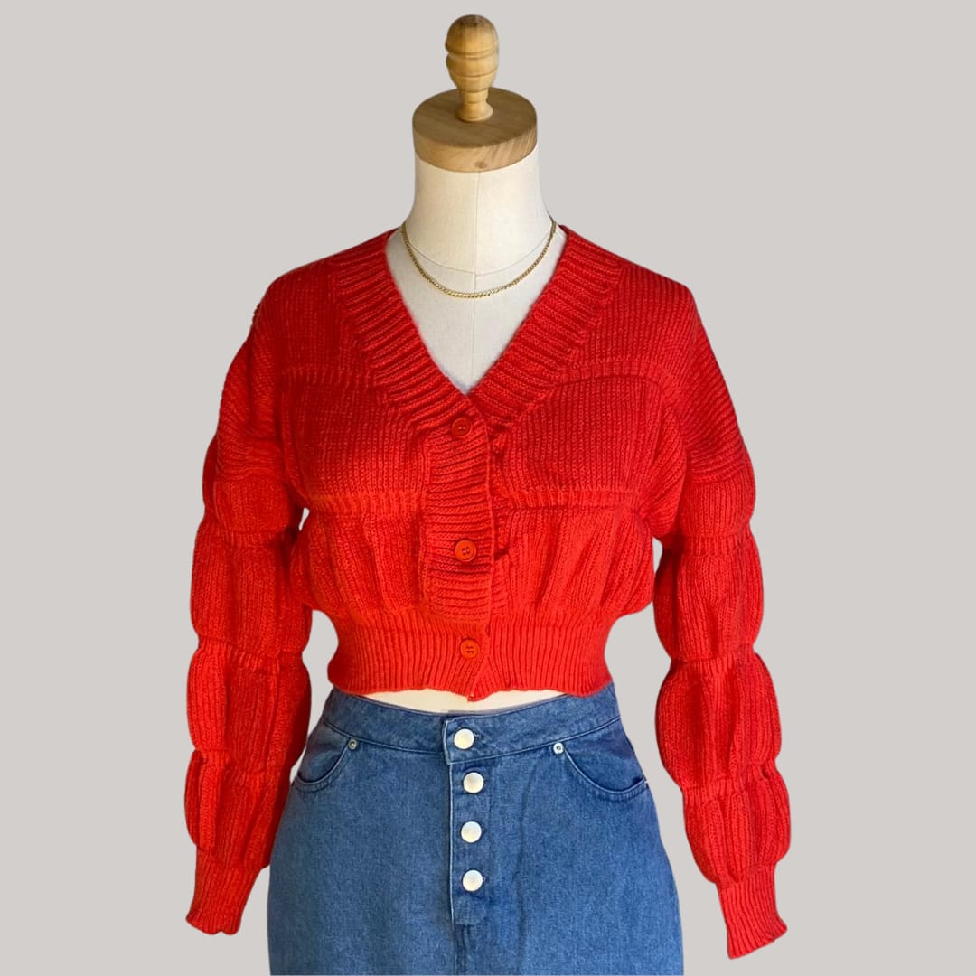 Bianca Knit Cardigan - Vibrant Red