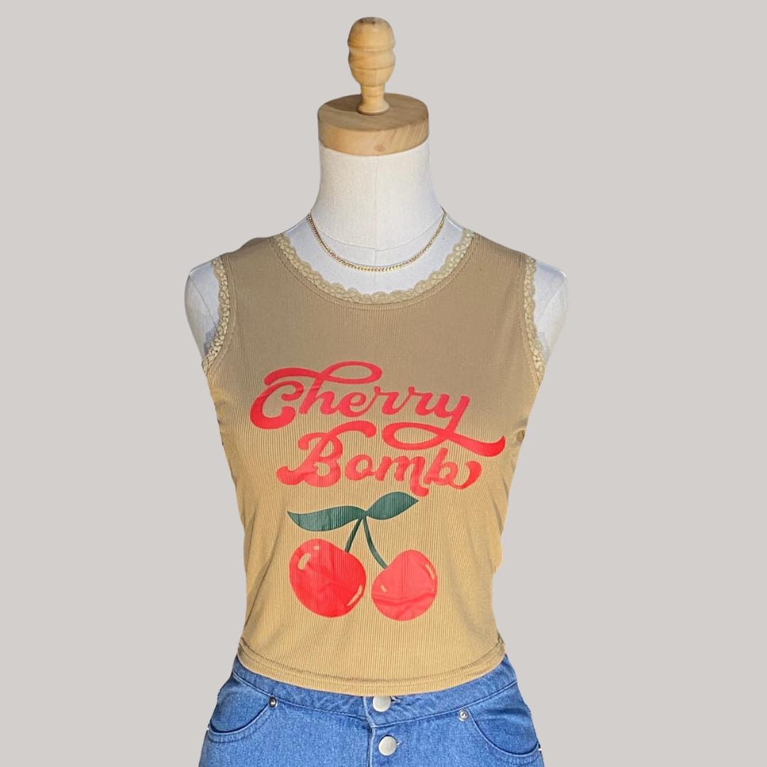Cherry Bomb Tank Top - Brown