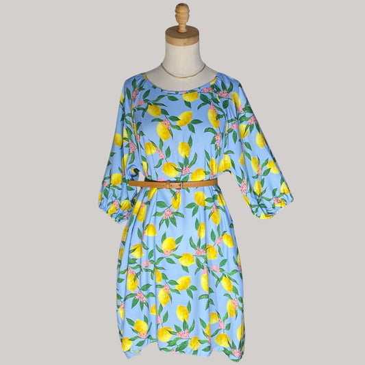 La Limone Italian Dress - Blue - MADE IN ITALY