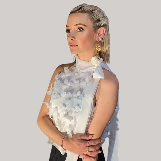 Flower Romance Top - White