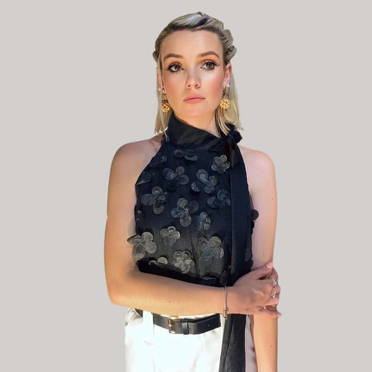 Flower Romance Top - Black