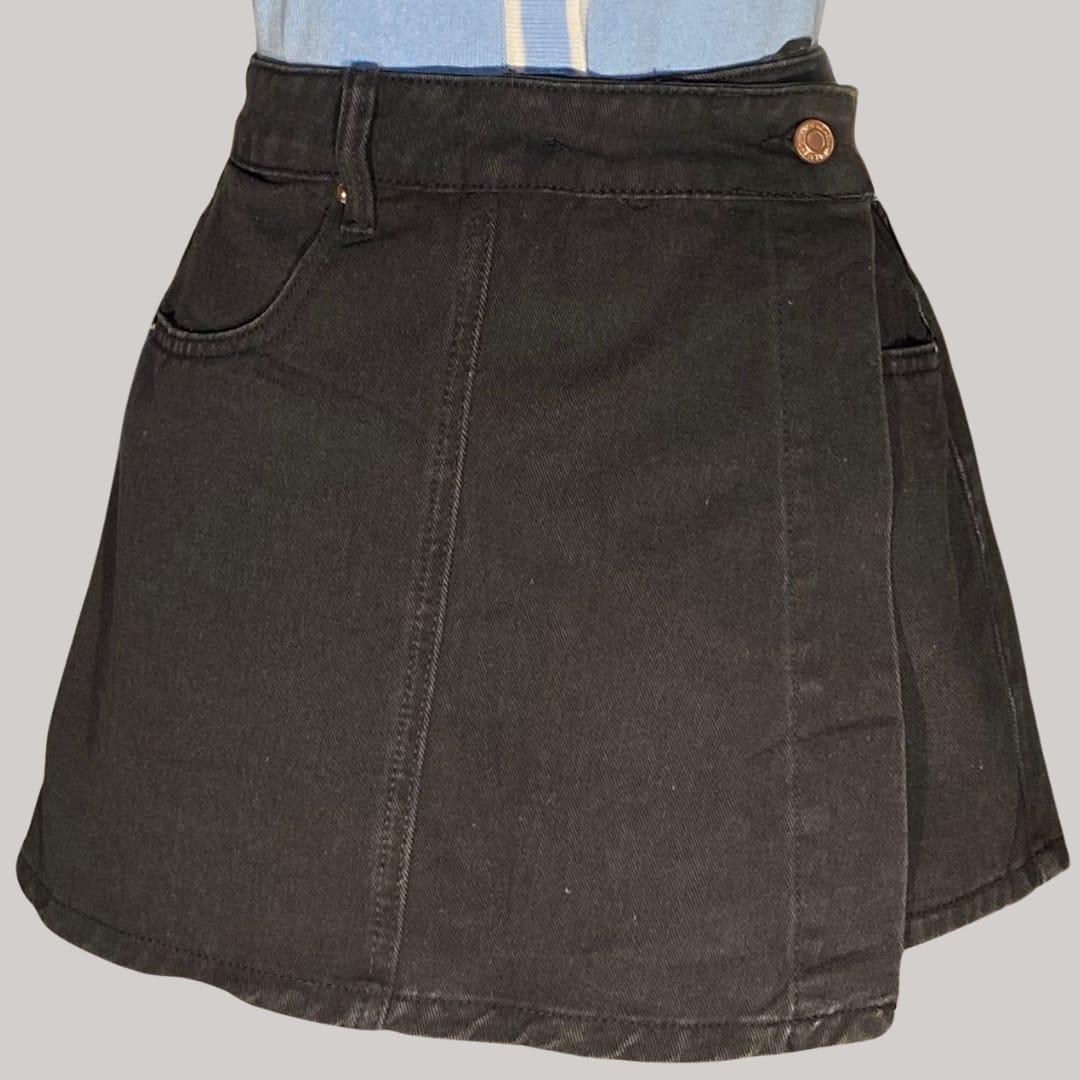 Denim Skort - Black