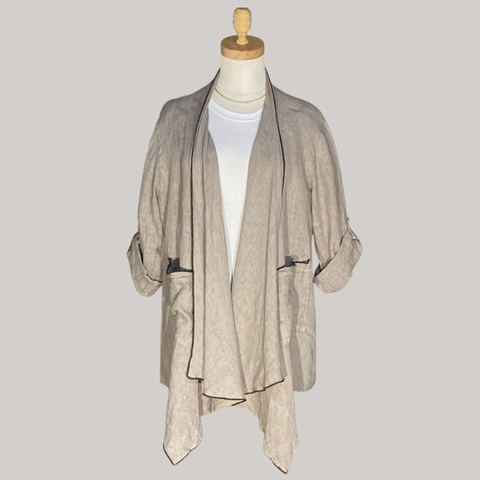 Tosca Waterfall Jacket - MADE IN ITALY - Taupe