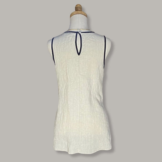 Tosca Black Trim Vest - Stone - MADE IN ITALY