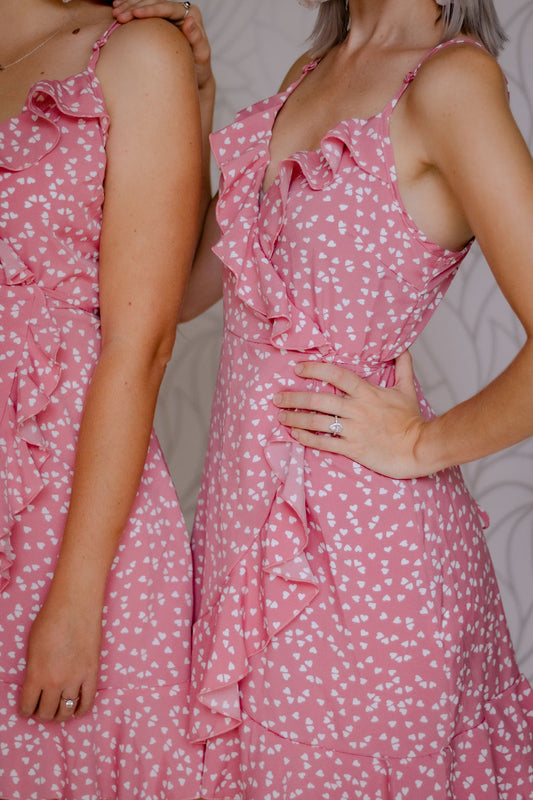 Pink Wrap Cami Mini Dress
