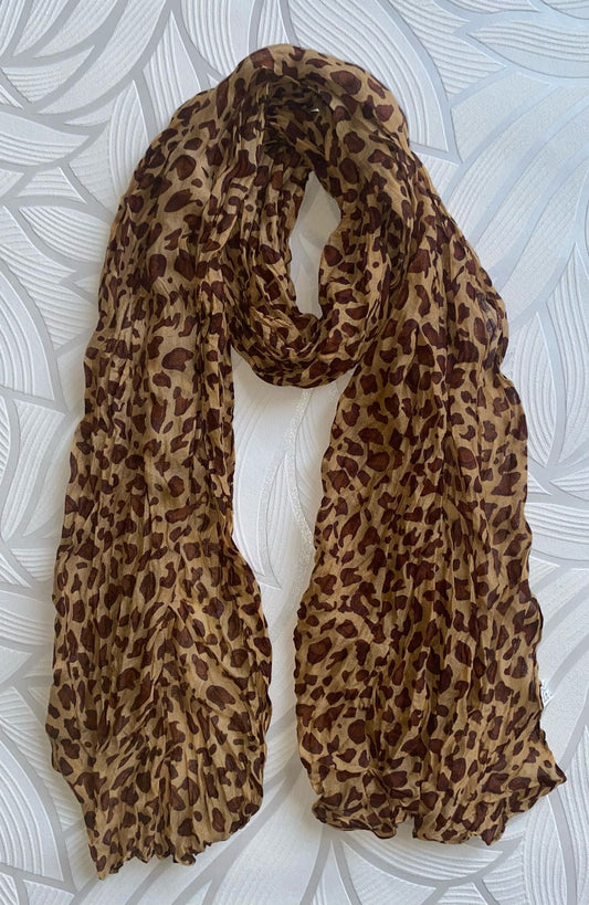 Scarf Collection CAMEL LEOPARD PRINT