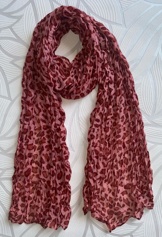 Scarf Collection CORAL LEOPARD PRINT