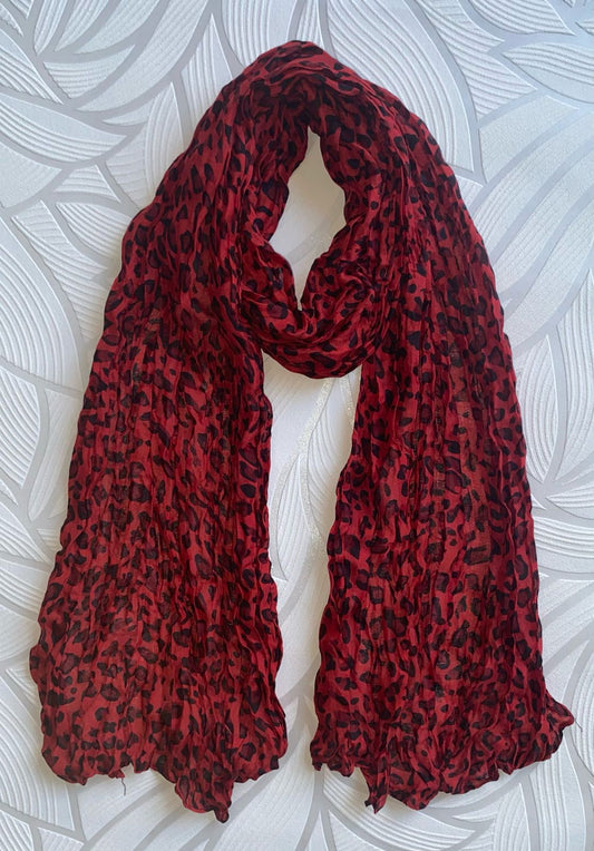 Scarf Collection RED LEOPARD PRINT
