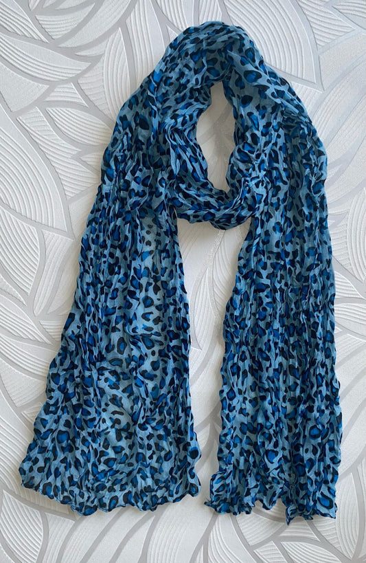 Scarf Collection BLUE LEOPARD PRINT