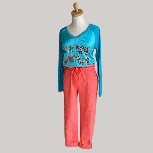 Claire Cargo Pants - Coral