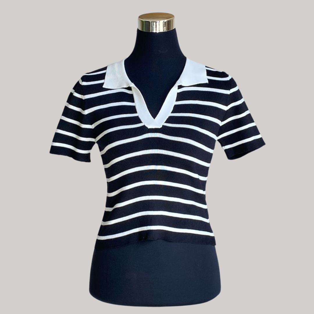 Clara T Stripe - Black