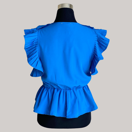 Tia Frill Blouse - Blue