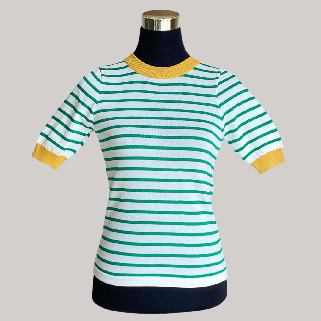 Brynn T Stripe - Mustard Rib