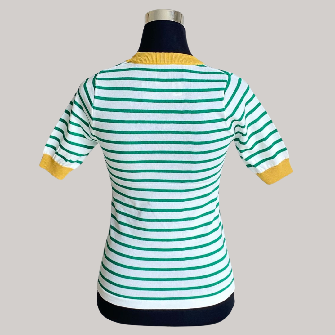 Brynn T Stripe - Mustard Rib