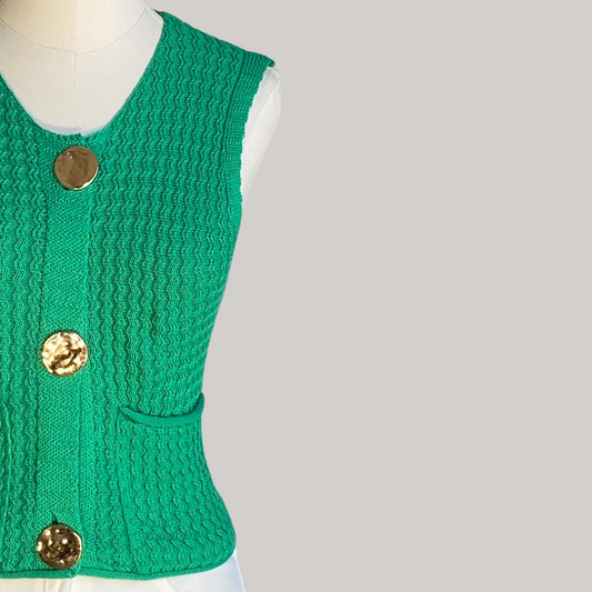 Jamie Knit Waistcoat - Spring Green