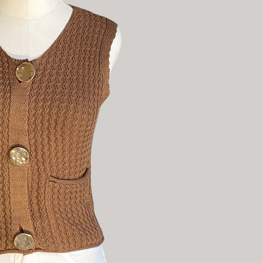 Jamie Knit Waistcoat - Chocolate Brown