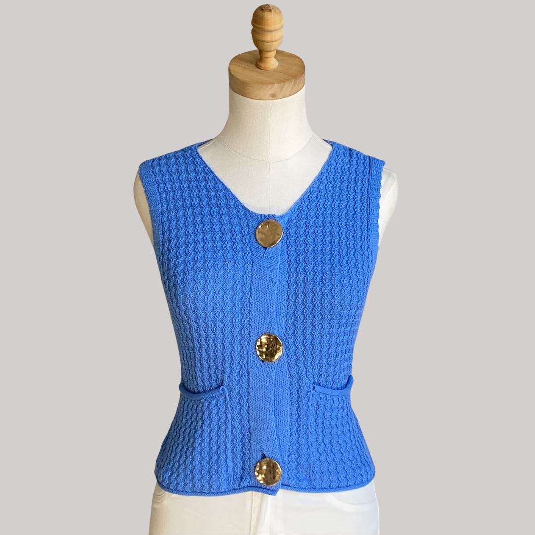 Jamie Knit Waistcoat - Baby Blue