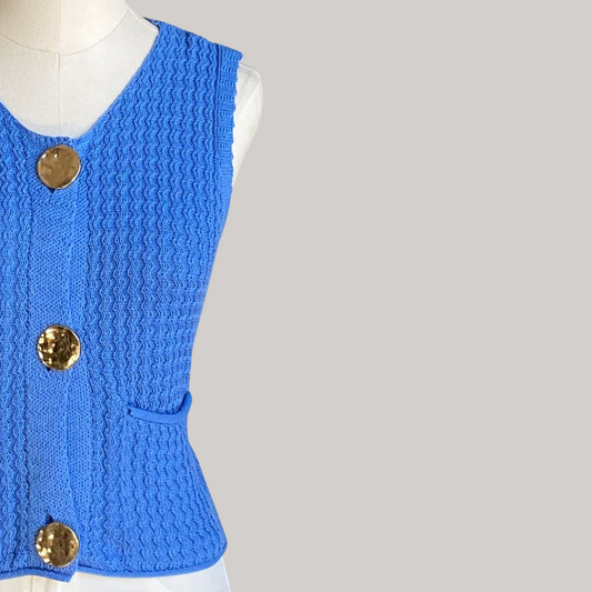 Jamie Knit Waistcoat - Baby Blue