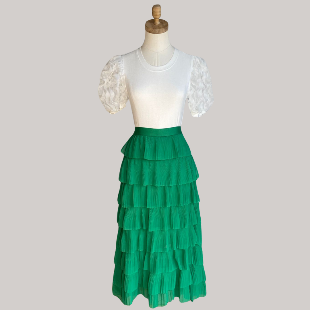 Mia Ruffled Skirt - Spring Green