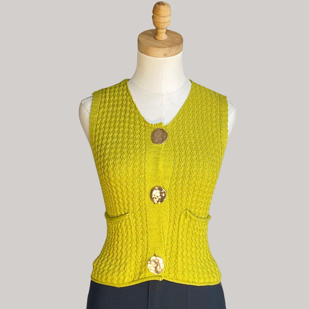Jamie Knit Waistcoat - Lime