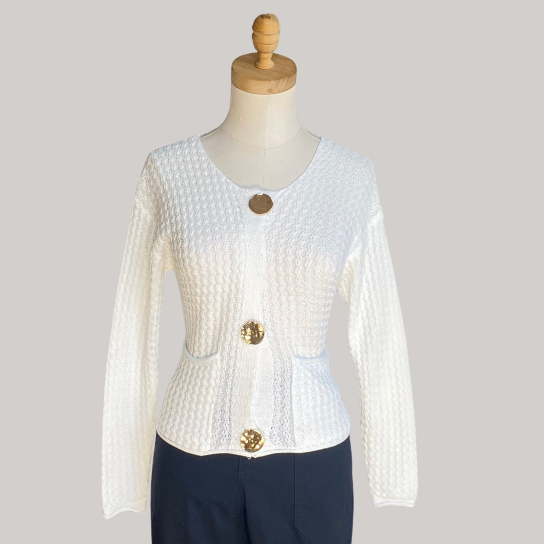 Jamie Knit Cardigan - White