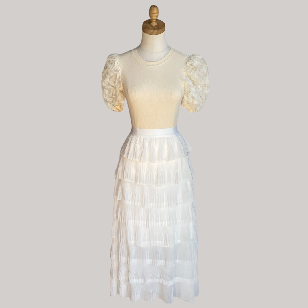 Mia Ruffled Skirt - White