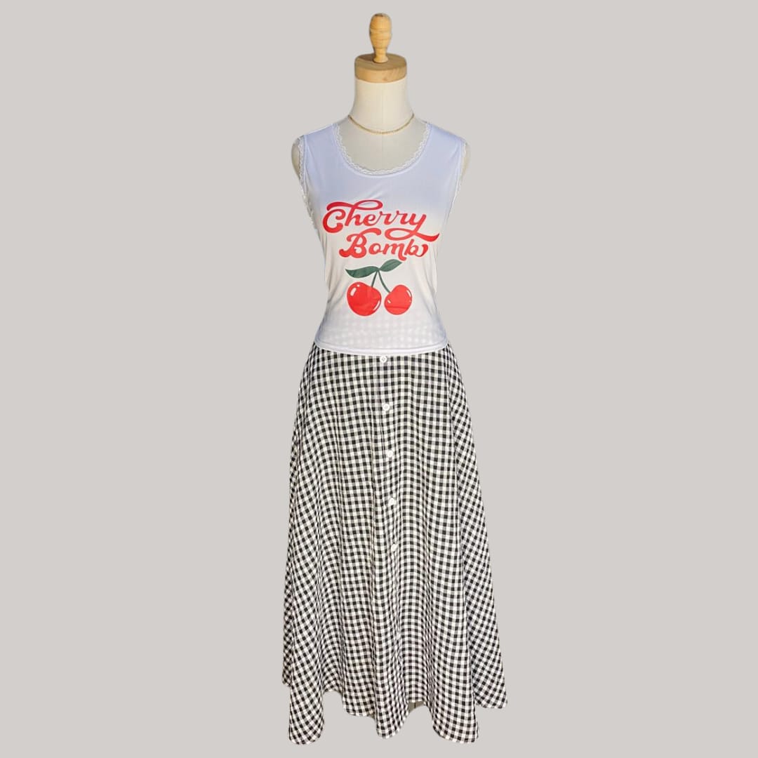 Cherry Bomb Tank Top - White