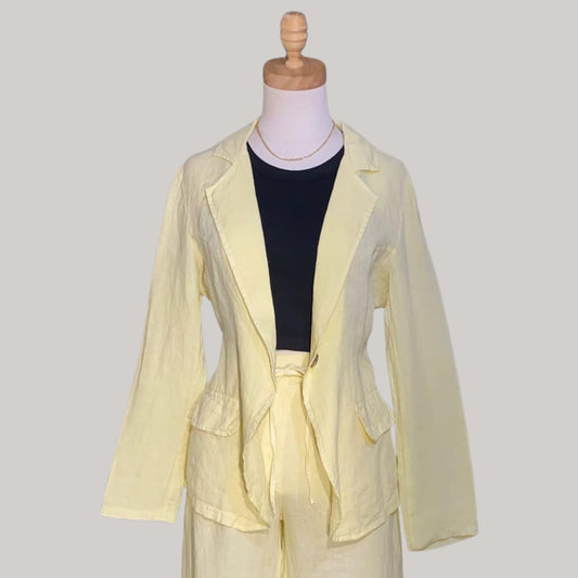 Capri Linen Jacket - MADE IN ITALY - Butter Yellow