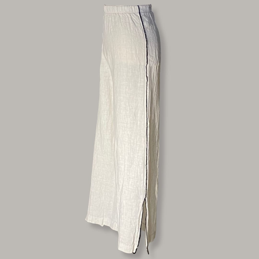 Tosca Linen Palazzo Pant - MADE IN ITALY - Stone
