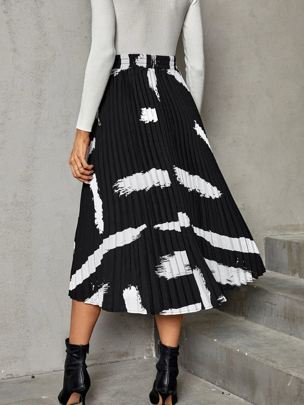 Black White Pleated Skirt zade .za