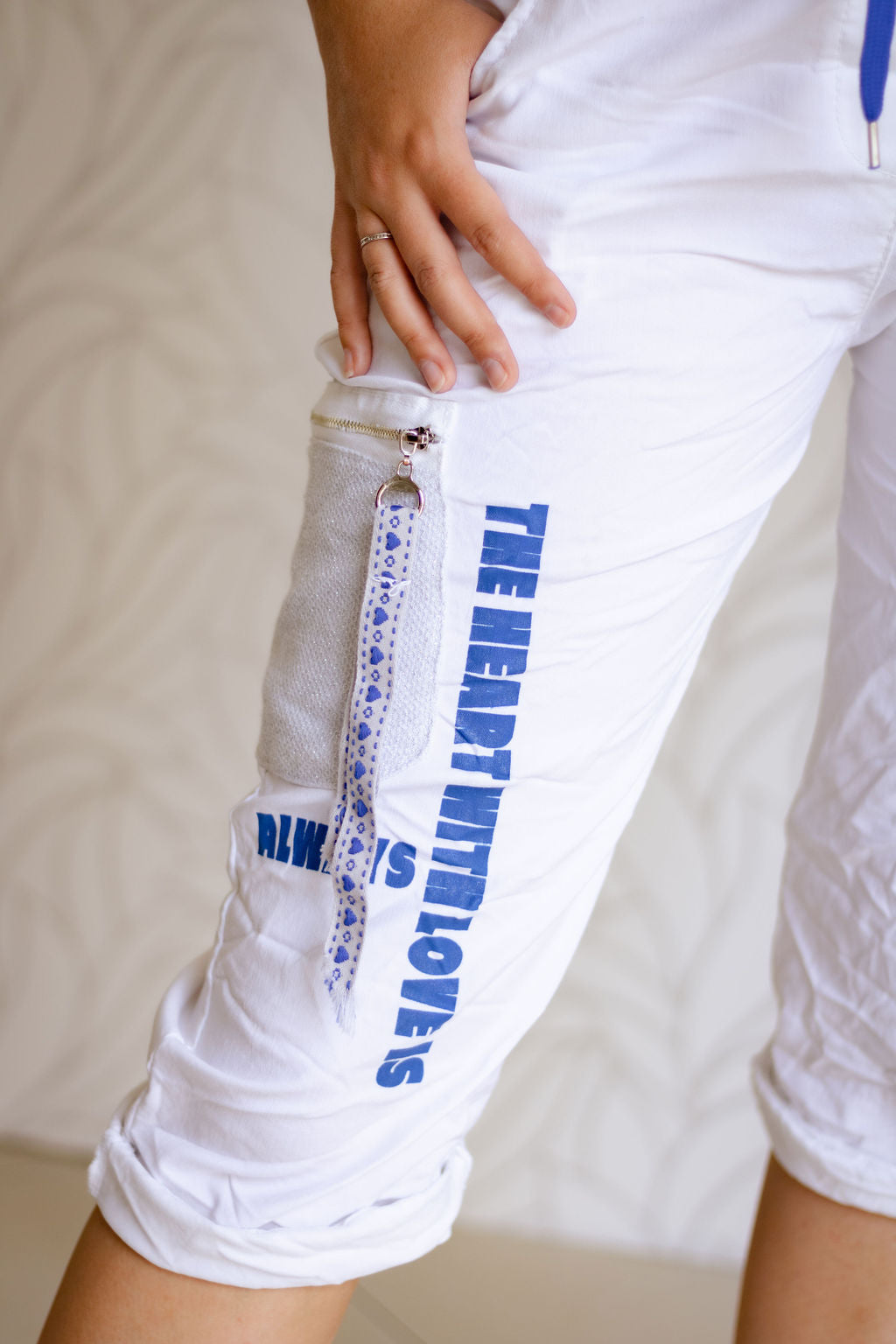 Made in Italy Long Shorts - White and Blue
