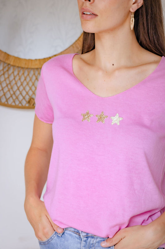 Made in Italy Tee - Pink Star