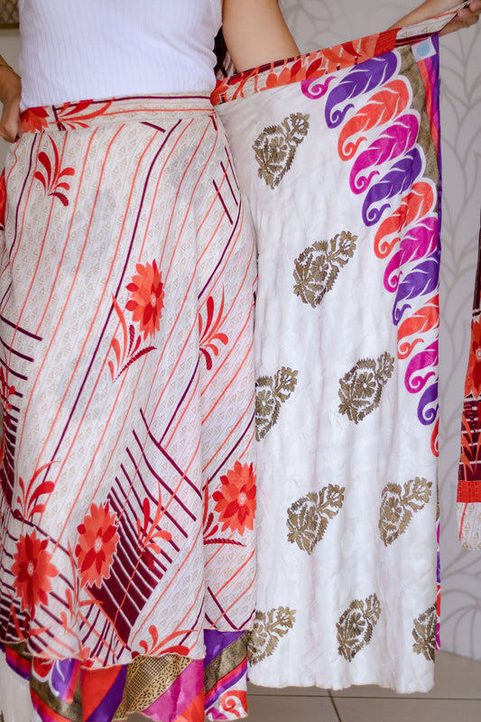 Indian Silk Wrap Skirt - Rustic