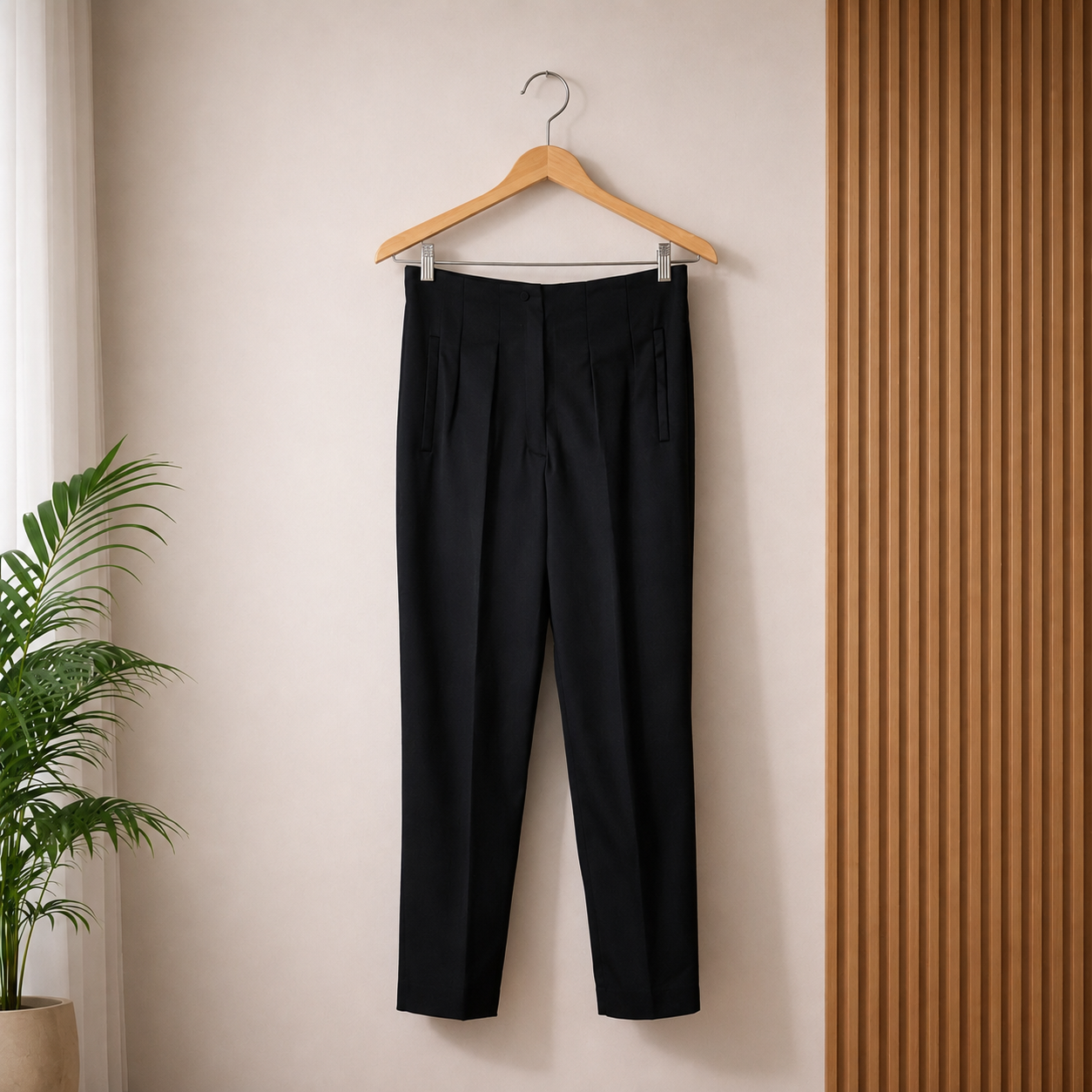 Aubrielle Tailored Slim Pants – Black